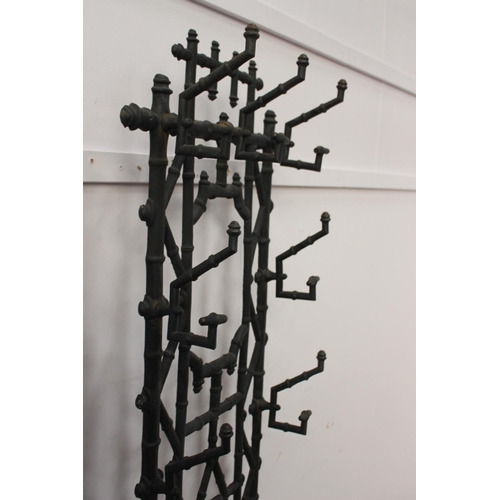 476 - 19th. C. cast iron coat and stick stand in the Oriental bamboo style { 179cm H X 57cm W X 29cm D }.