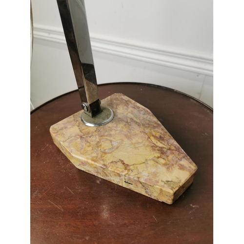 497 - 1940's desk lamp with marble base { 45cm H X 33cm W X 17cm D }.