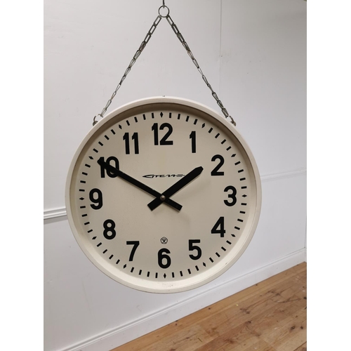 522 - Vintage clock { 46cm H X 17cm Dia }.