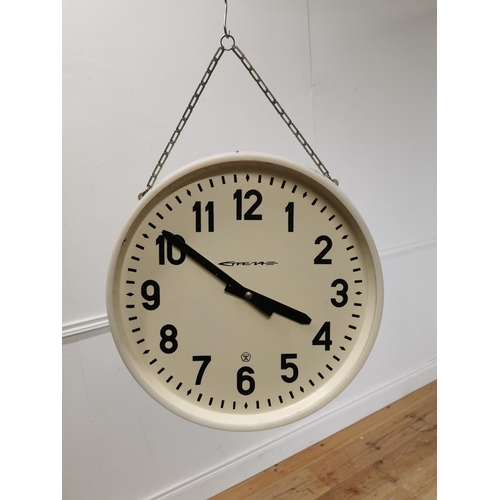 523 - Vintage clock { 46cm H X 17cm Dia }.