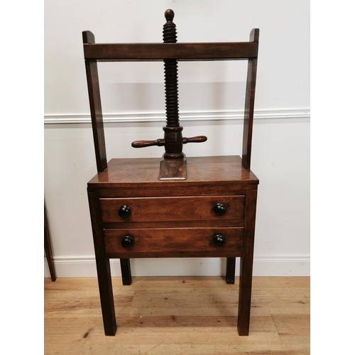 530 - Good quality 19th C. mahogany book press with two drawers raise on square legs