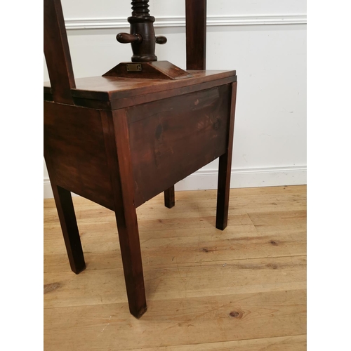 530 - Good quality 19th C. mahogany book press with two drawers raise on square legs