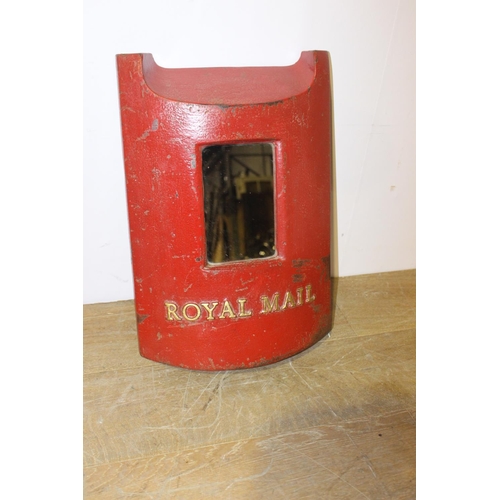 531 - Royal Mail cast iron door with mirror { 54cm H X 35cm W X 8cm D }.