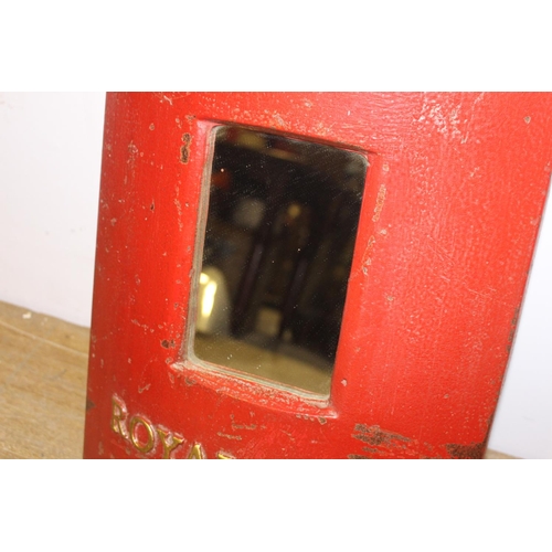 531 - Royal Mail cast iron door with mirror { 54cm H X 35cm W X 8cm D }.