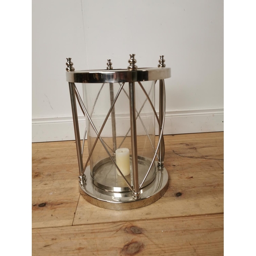 544 - Decorative chrome candle holder { 43cm H X 53cm Dia }.