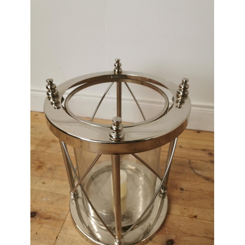 544 - Decorative chrome candle holder { 43cm H X 53cm Dia }.