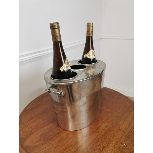 555 - Chrome champagne bucket inscribed Grand Hotel Saint  - Germain des Pres 1925 { 22cm H X 36cm W X 20c... 