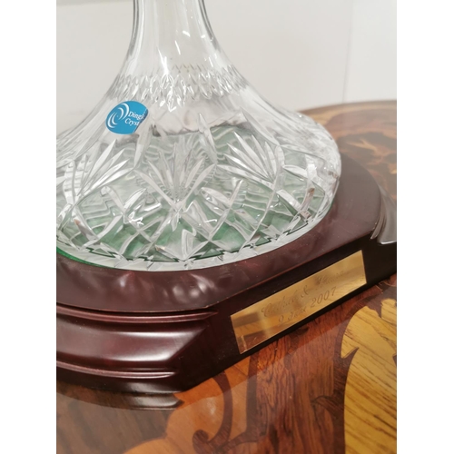 59 - Dingle Crystal decanter on stand {33cm H x 26cm Dia.}