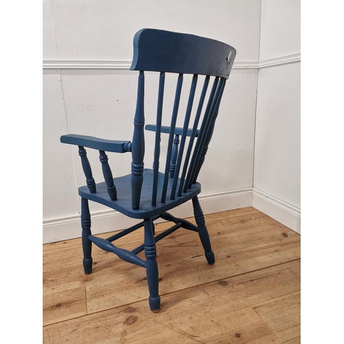 609 - Painted pine armchair { 97cm H X 54cm W X 60cm D }.