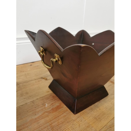 612 - Pair of Irish mahogany wine holders with brass handles in the Georgian style. {20 cm H x 26 cm w x 2... 