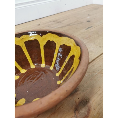 618 - 19th. C. Coalisland slipware crock {12cm H X 28cm W.}