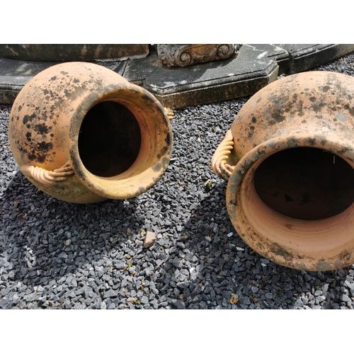 638 - Pair of early 20th C. terracotta planters. {36 cm H x 52 cm W x 43 cm D}.