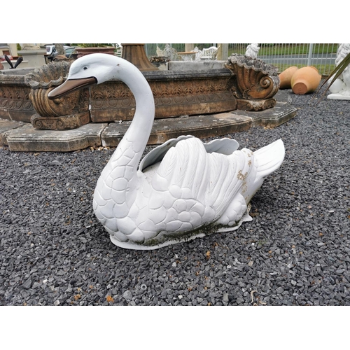 639 - Cast alloy model of Swan. {65 cm H x 94 cm W x 38 cm D}.