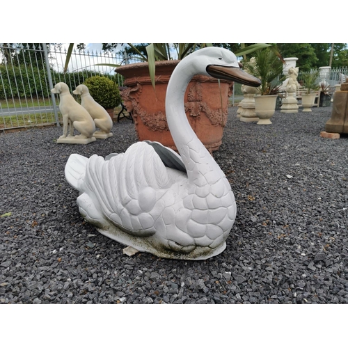 639 - Cast alloy model of Swan. {65 cm H x 94 cm W x 38 cm D}.