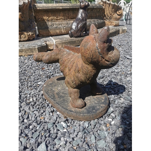 650 - Cast iron foot scrapper in the form of a Scottie Dog {35 cm H x 37 cm W x 25 cm D}.