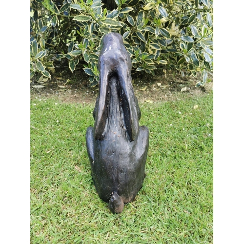 657 - Exceptional quality bronze model of a Hare {43 cm H x 32 cm W x 24 cm D}.