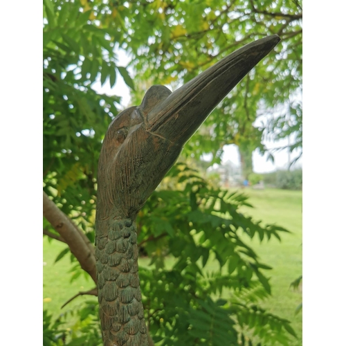 666 - Set of exceptional quality bronze Swans - also can be used as water feature {90 cm H x 67 cm W x 35 ... 