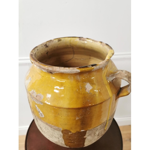 67 - 19th C. Glazed terracotta confit pot {32cm H x 30cm Dia.}