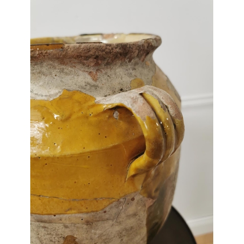 68 - 19th C. Glazed terracotta confit pot {34cm H x 28cm Dia.}