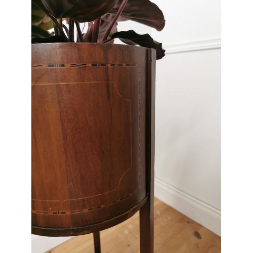 693 - Edwardian mahogany jardiniere { 92cm H X 41cm Dia }.