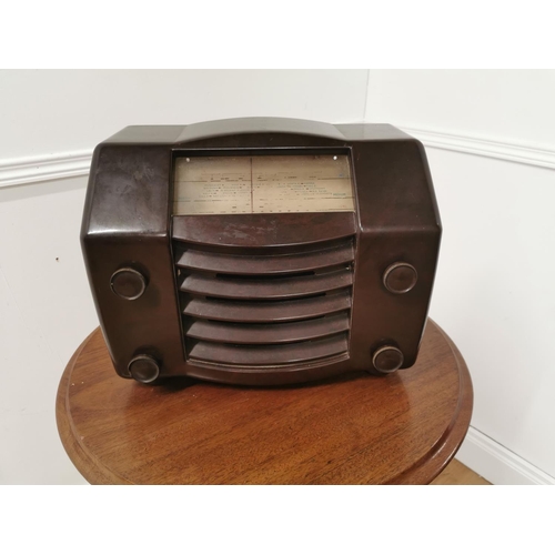 7 - Bakelite radio with original back  { 24cm H X 30cm W X 20cm D }