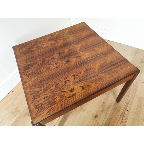 703 - Mid century rosewood coffee table { 51cm H X 70cm Sq }.