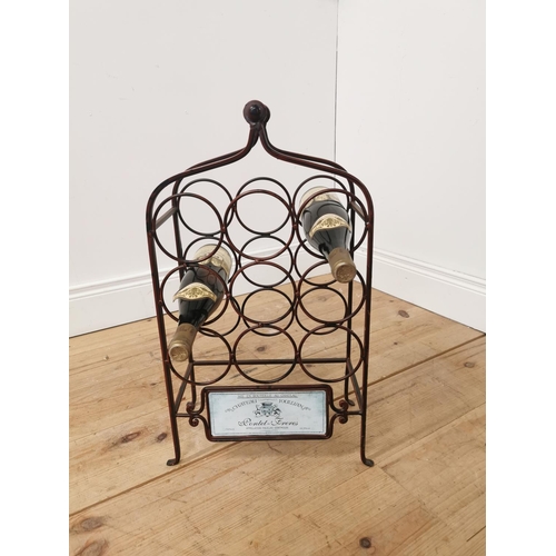 704 - French metal wine rack { 60cm H X 34cm W X 18cm D }.