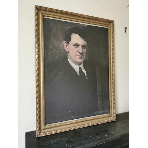 726 - Michael Collins print by Leo Whelan 1922 mounted in gilt frame {72 cm H x 54 cm W}.