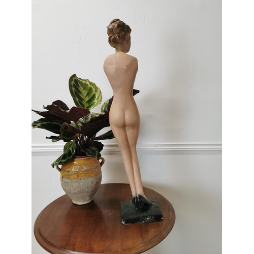 731 - Rare Dior plaster shop display figurine on stand { 79cm H X 16cm W X 14cm D}.