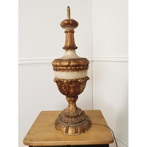 736 - Giltwood table lamp { 69cm H X 22cm Dia }.