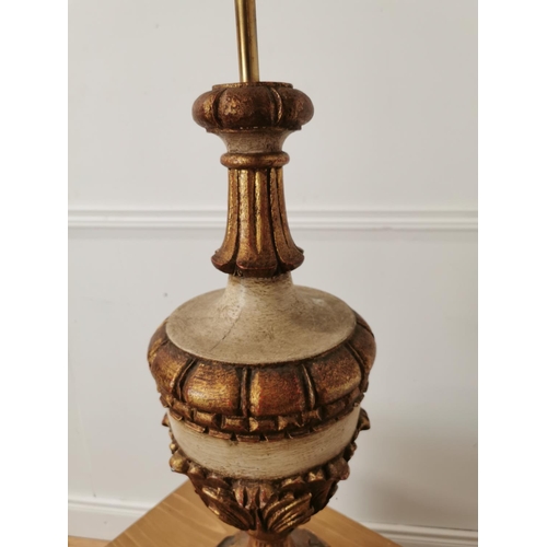 736 - Giltwood table lamp { 69cm H X 22cm Dia }.