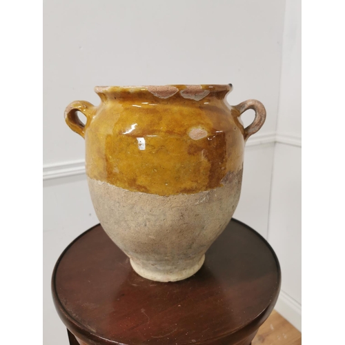 74 - 19th C. Glazed terracotta confit pot {22cm H x 25cm Dia.}