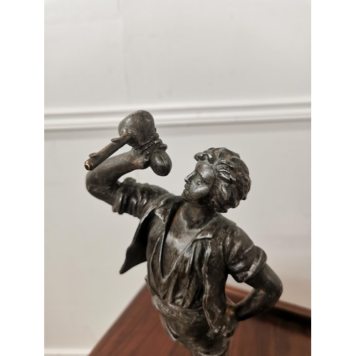 755 - Spelter figure of a Boy { 36cm H X 14cm Dia }.