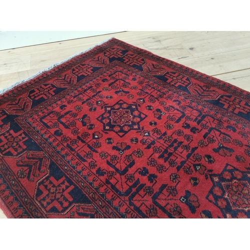 76 - Persian Hand Knotted wool Carpet {120cm L x 100cm W}