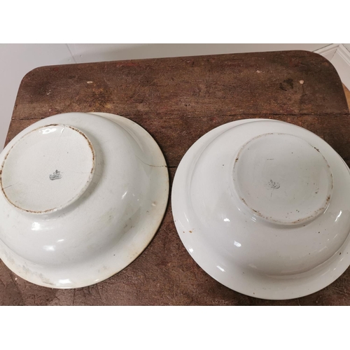 83 - Two second period Belleek basins, Black stamp {14cm H x 45cm Dia.}