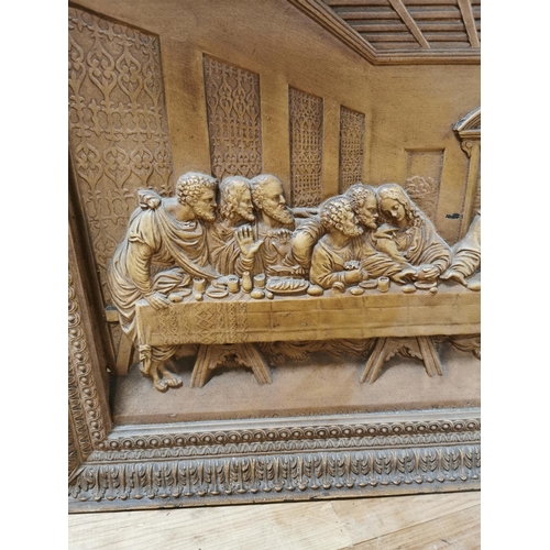 856 - 19th. C. cast iron plaque The Last Supper { 50cm H X 80cm W }.