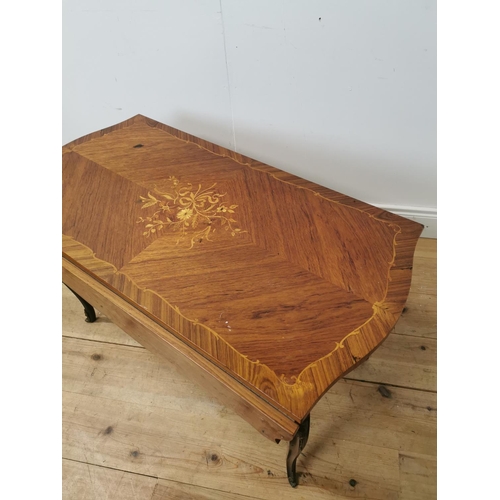 886 - 20th. C. kingwood double drop leaf coffee table with ormulo mounts  { 58cm H X 100cm W X 53cm D }.