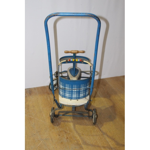 900 - Retro child's push chair { 43cm H X 70cm W X 40cm D }.