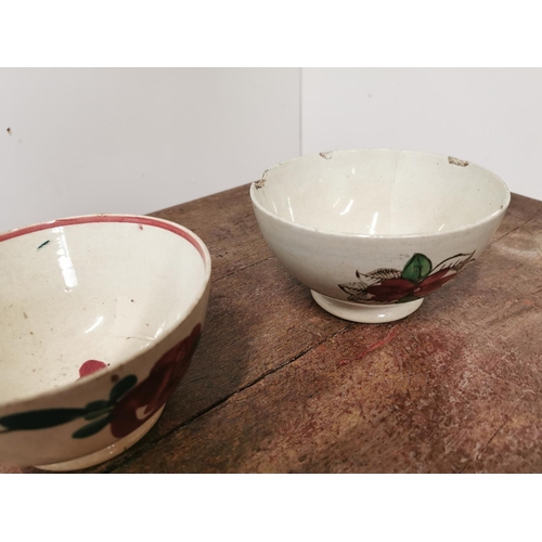 92 - Pair of 19th C. transfer pattern porridge bowls {9cm H x 16cm Dia.}