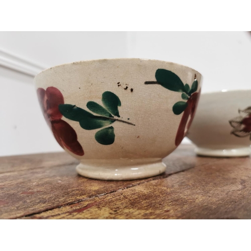 92 - Pair of 19th C. transfer pattern porridge bowls {9cm H x 16cm Dia.}