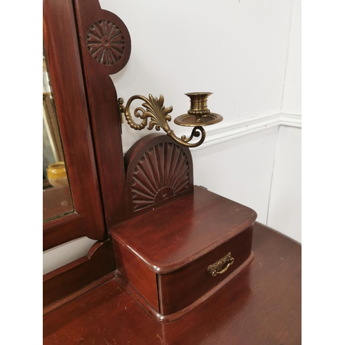 921 - 19th. C. mahogany duchess dressing table raised on cabriole legs and carved lion's paw feet { 163cm ... 