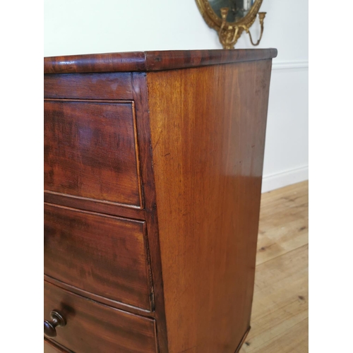 95 - Good quality 19th C. mahogany bow fronted chest of drawers with two short drawers over three graduat... 