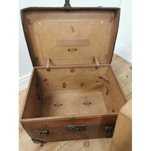 952 - Good quality early 20th. C. leather travel trunk with fitted interior by J. W Allen London { 37cm H ... 