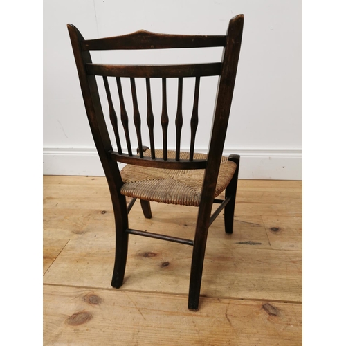 976 - Edwardian mahogany child's chair with rattan seat { 60cm H X 31cm W X 35cm D }