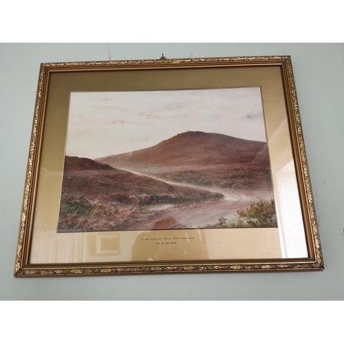 774 - W H Dyer pair of early 20th C.  Dartmoor scenes watercolours mounted in gilt frames  {50 cm H x 63 c... 