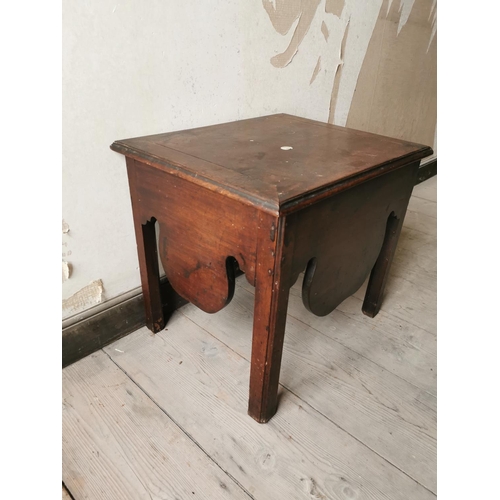 830 - Georgian mahogany commode { 50cm H X 56cm W X 46cm D }.