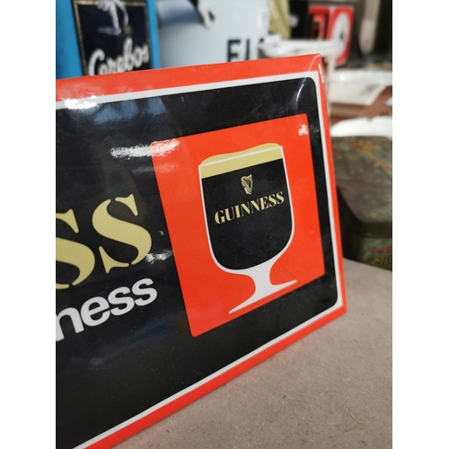 106 - Guinness For More Than Goodness celluloid advertising showcard {13 cm H x 28 cm W}