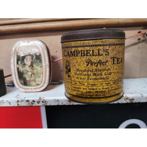 108 - Collection of five advertising tins � Beechams, Cycle Repair etc.