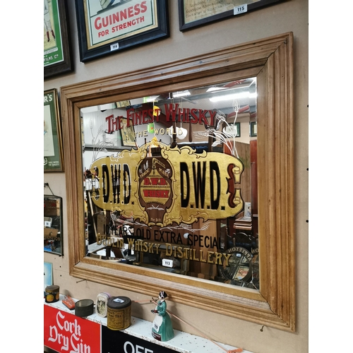 113 - DWD 10 Years Old Extra Special framed advertising mirror. {96 cm H x 109 cm W}.