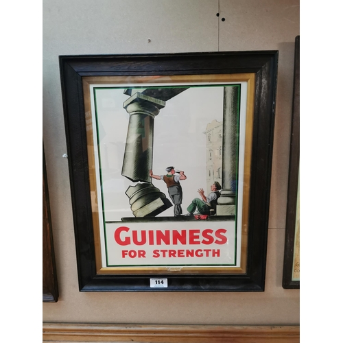 114 - Guinness For Strength framed advertising print {50 cm H x 60 cm W}.